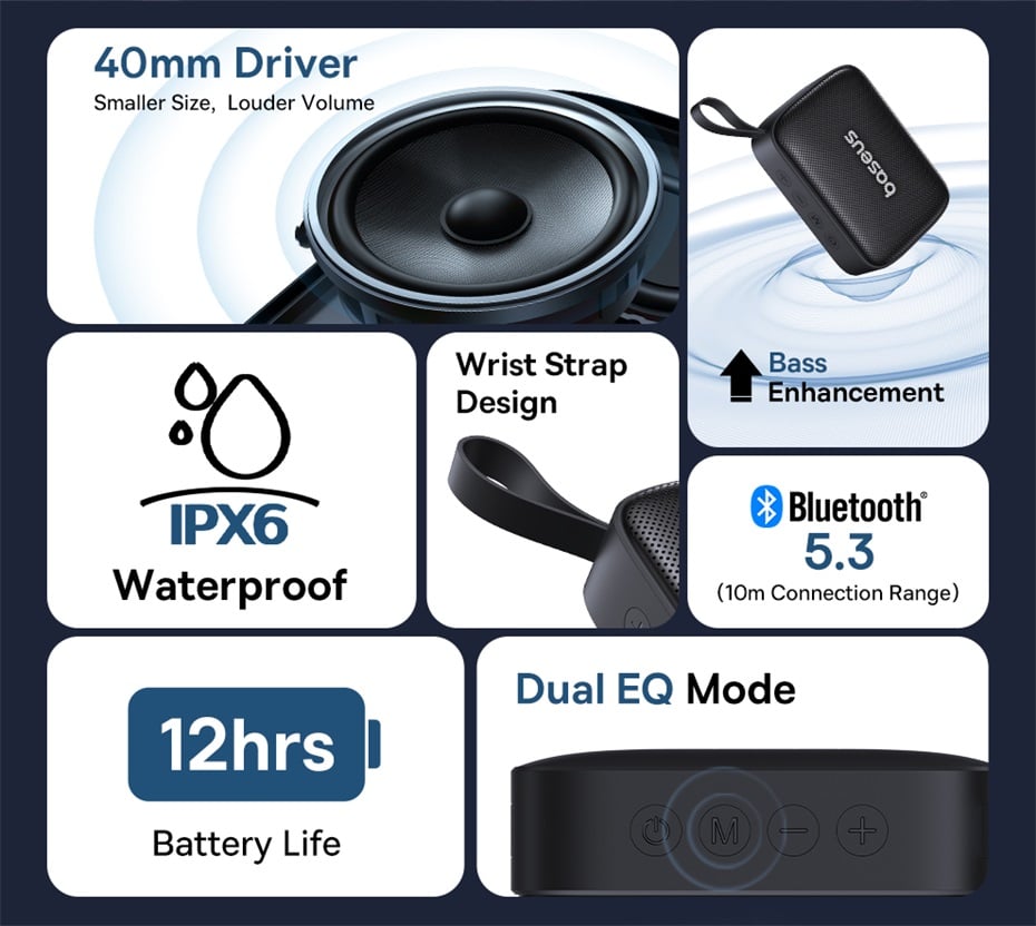 chube Loa Di Động Không Dây Baseus AeQur 30 Mini