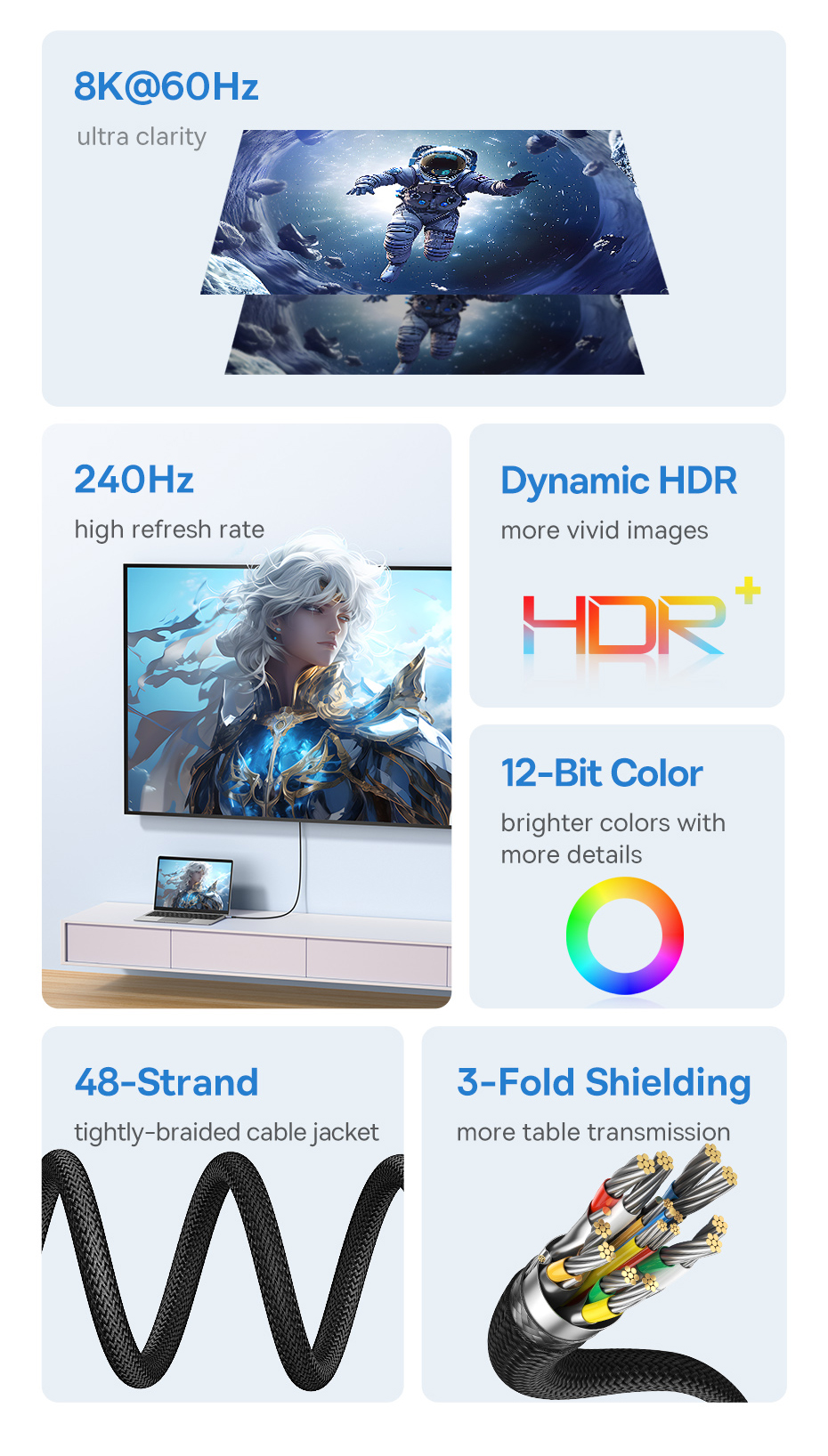 Cáp chuyển đổi Baseus High Definition Series Type-C sang HDMI 8K/60Hz