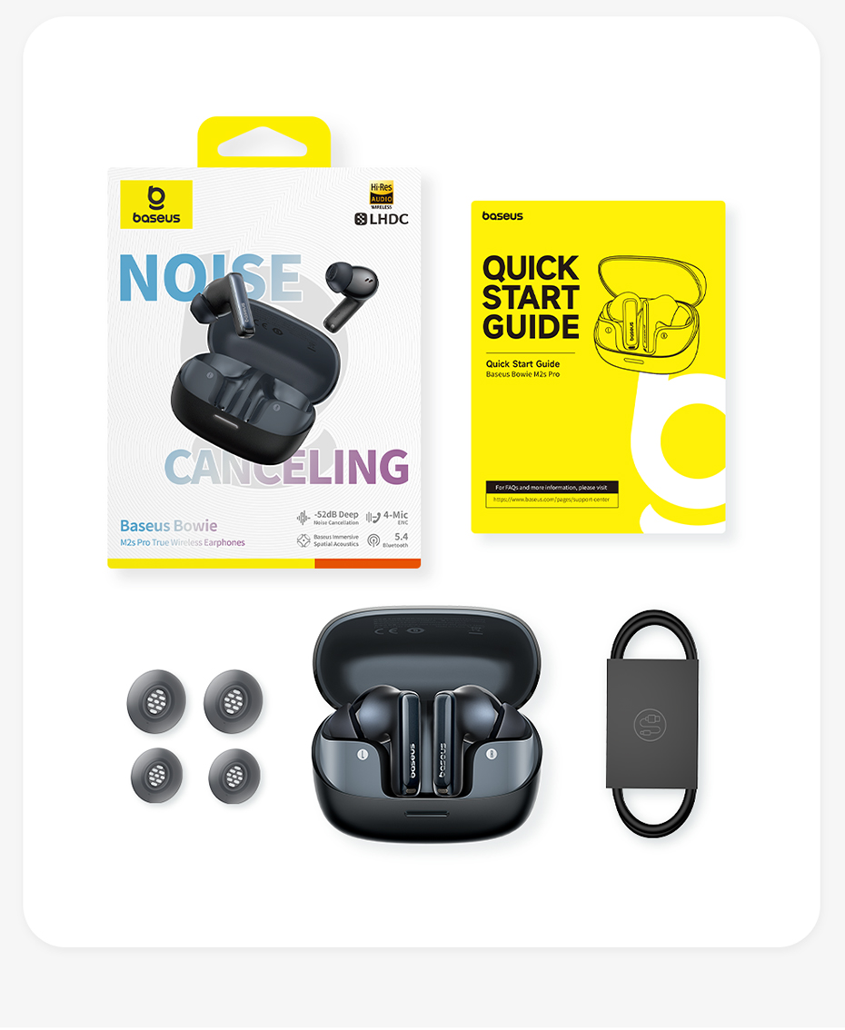 chube Tai nghe Bluetooth Baseus Bowie M2s Pro True Wireless chống ồn