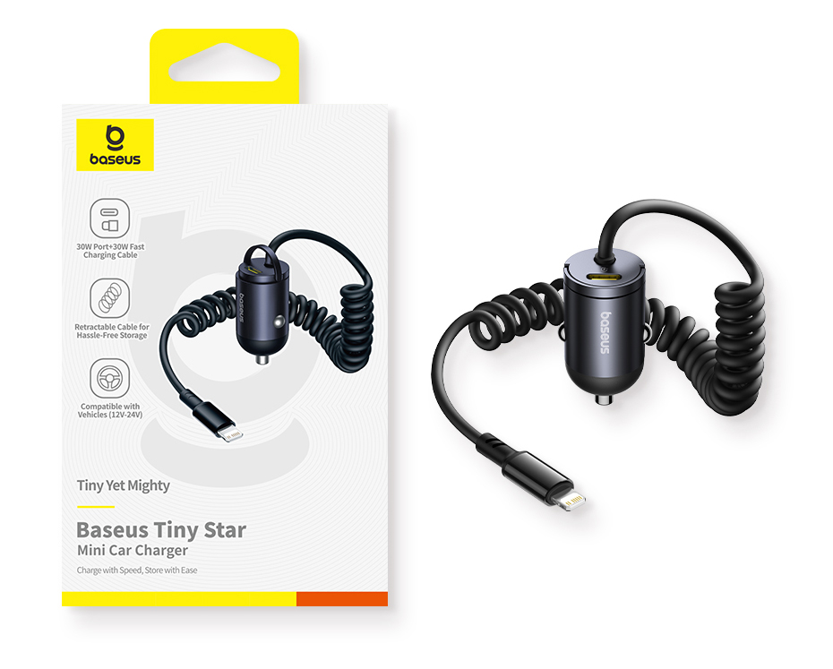 chube Tẩu sạc ô tô 30W Baseus Tiny Star Mini nhỏ gọn, bền bỉ