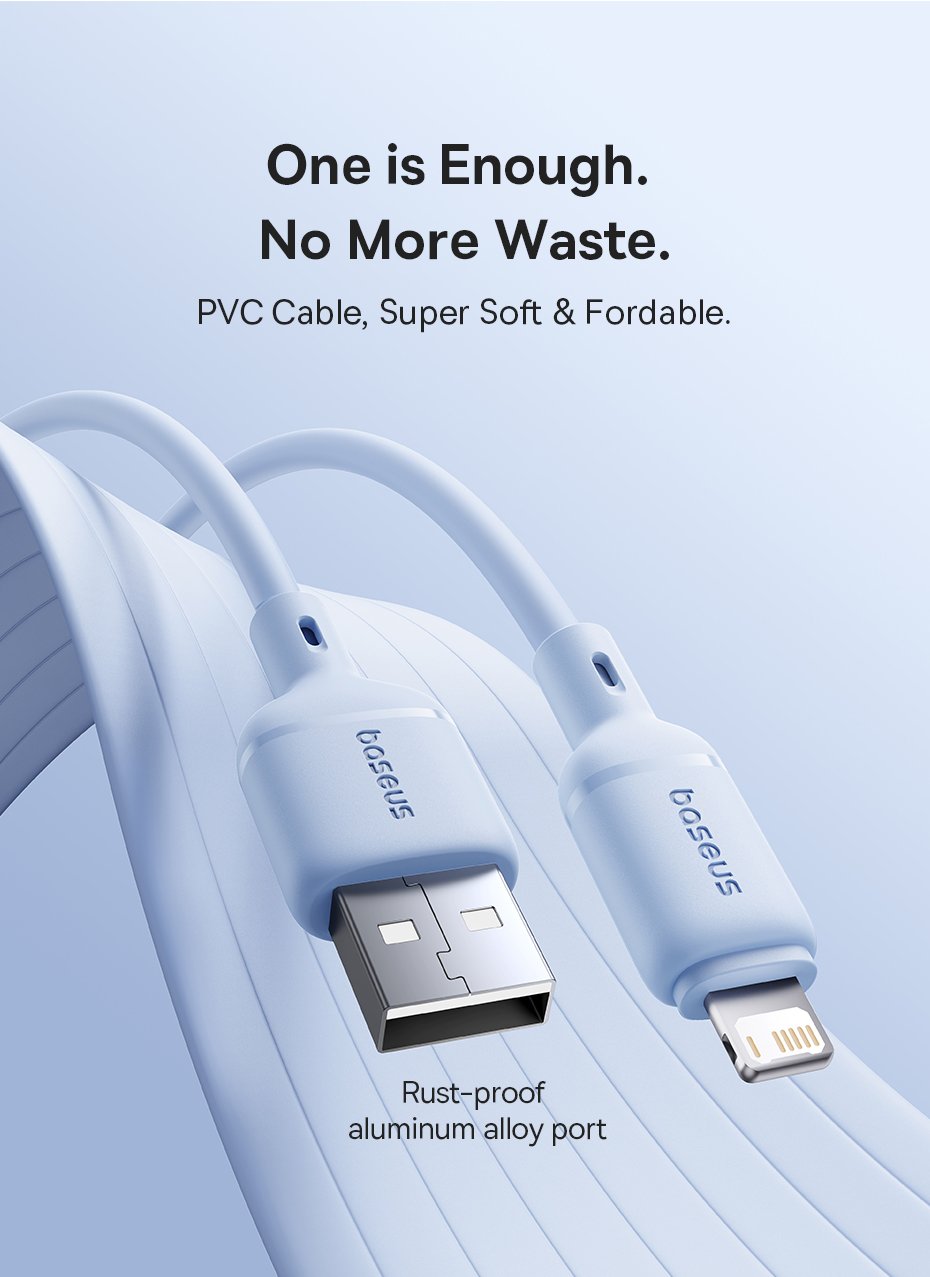 chube Cáp Sạc Nhanh Baseus Silky Series USB to Lightning 2.4A (480Mbps)