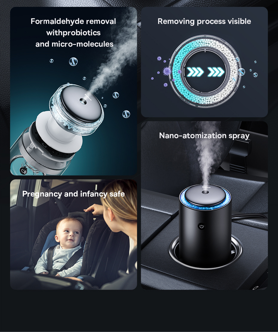 chube Máy lọc không khí ô tô Baseus Khử Formaldehyde, Probiotics