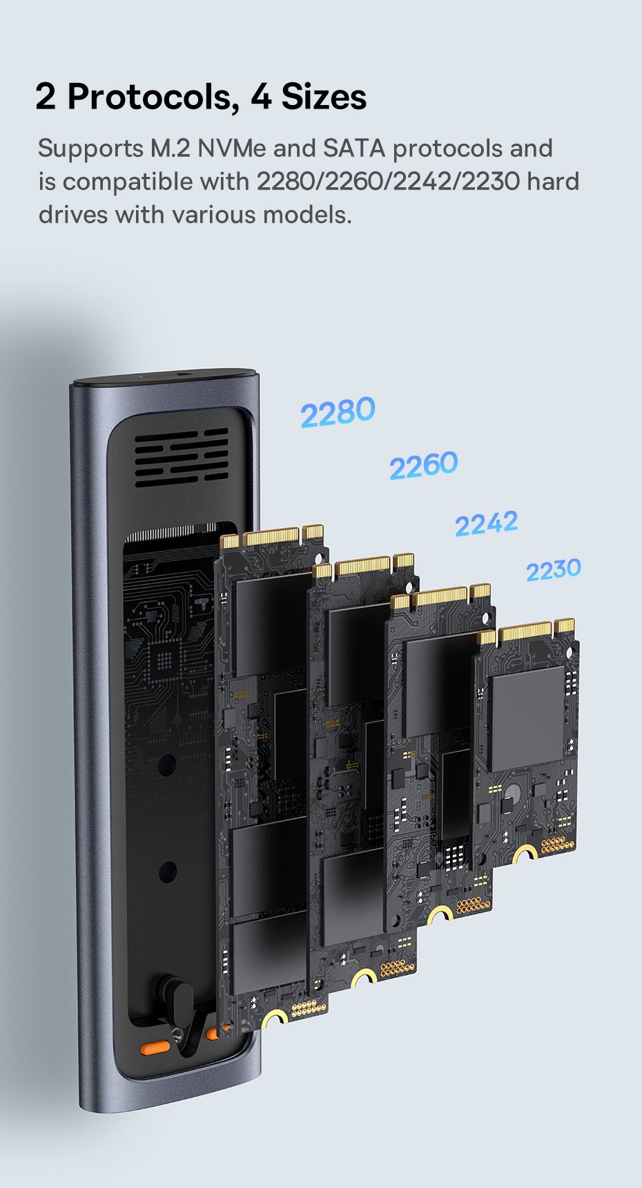 chube Box ổ cứng SSD M.2 + SATA Baseus FlyJoy Type-C 3.2 Gen2 (Phiên bản mới)