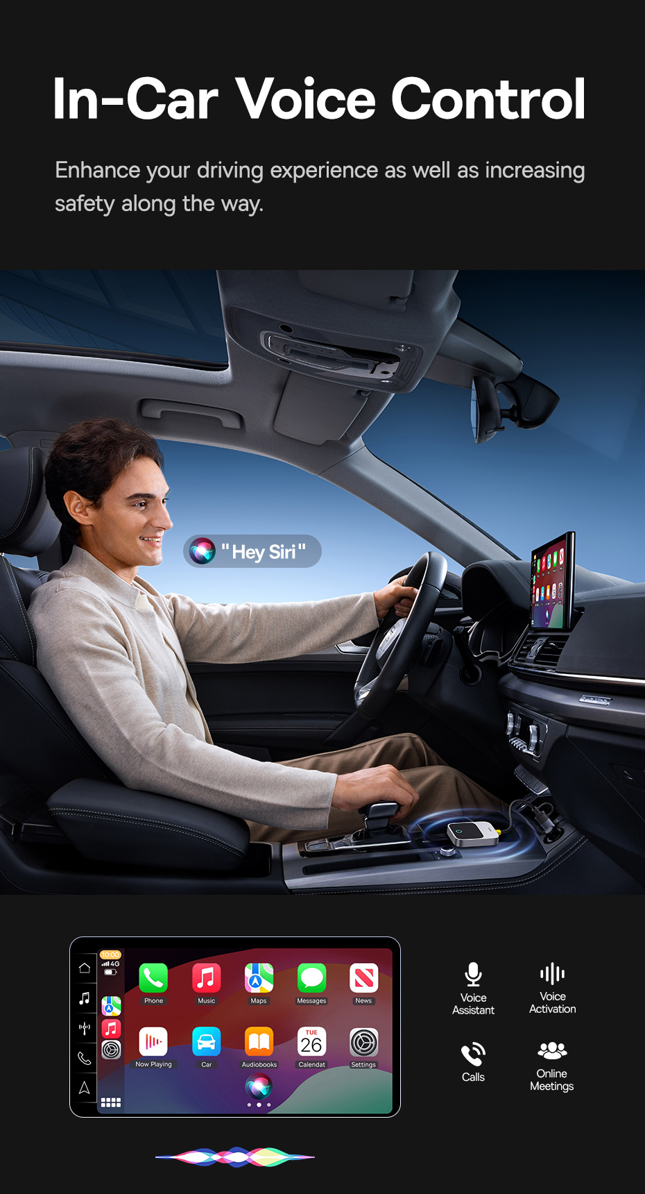 chube Carplay Không Dây dành cho xe hơi OS-Baseus SafeJourney
