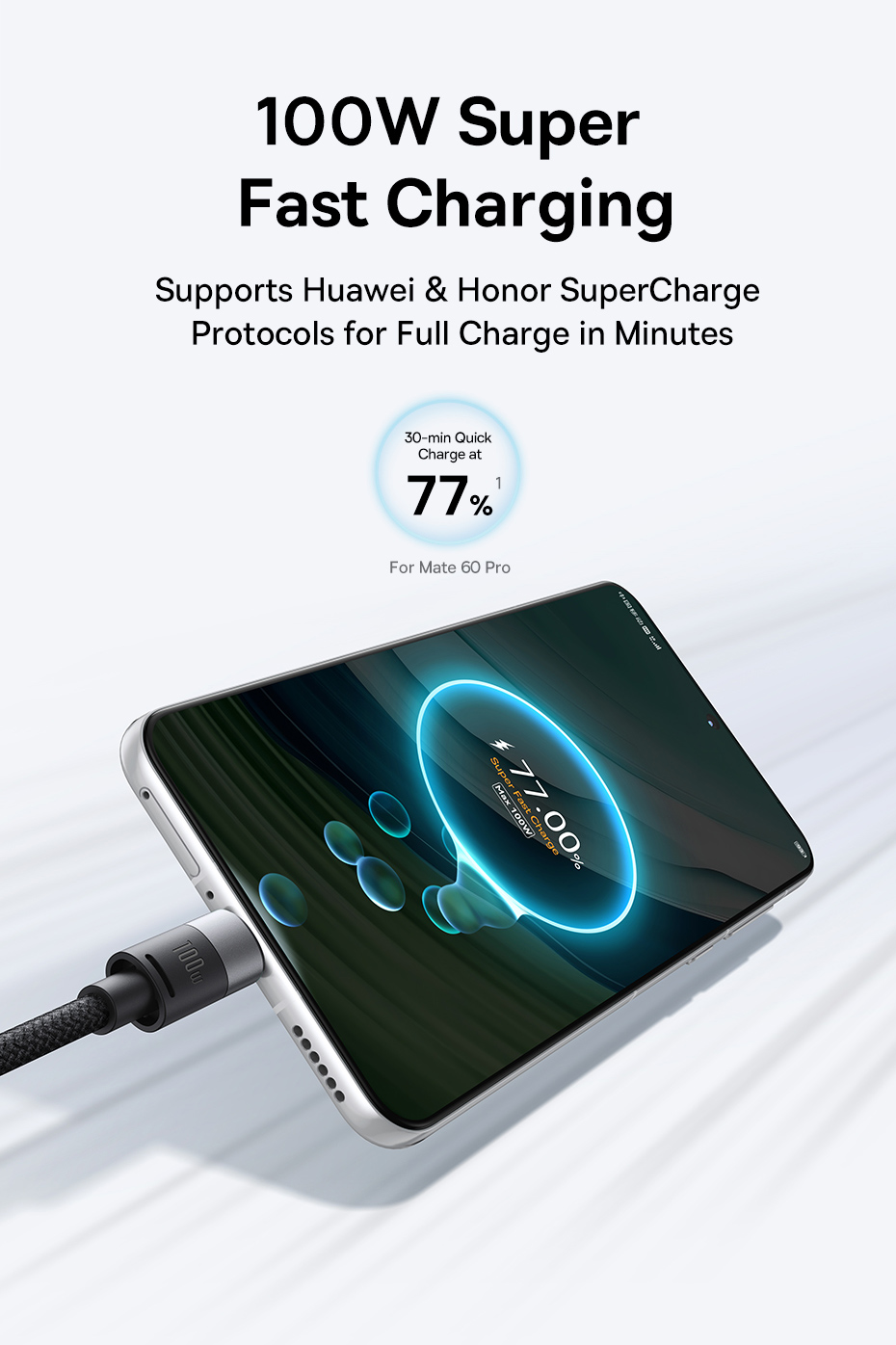 chube Cáp Sạc Baseus StarSpeed 1-for-3 100W/2.4A/18W USB to C+L+M