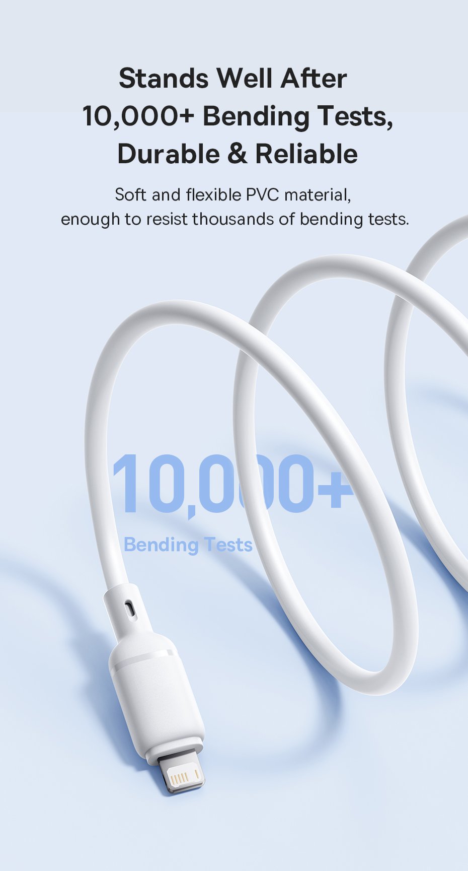 chube Cáp Sạc Nhanh Baseus Silky Series USB to Lightning 2.4A (480Mbps)