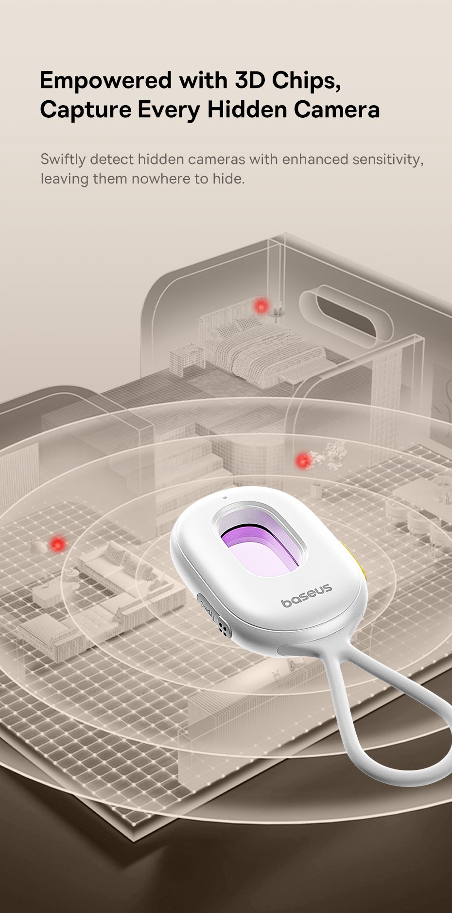 chube Máy Dò Hồng Ngoại Phát Hiện Camera Baseus Heyo II