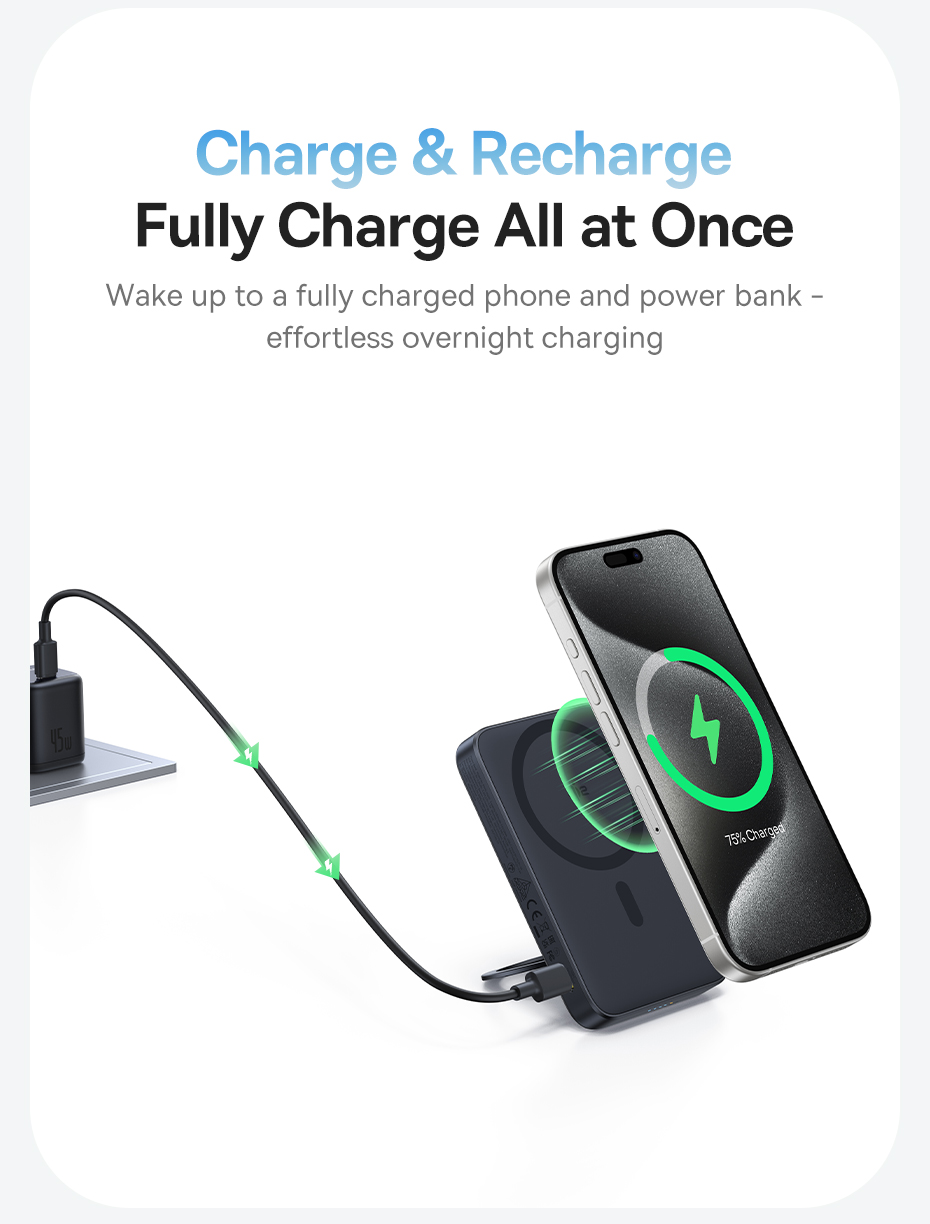 chube Pin dự phòng không dây OS-Baseus PicoGo Qi2 đế xoay 5000mAh