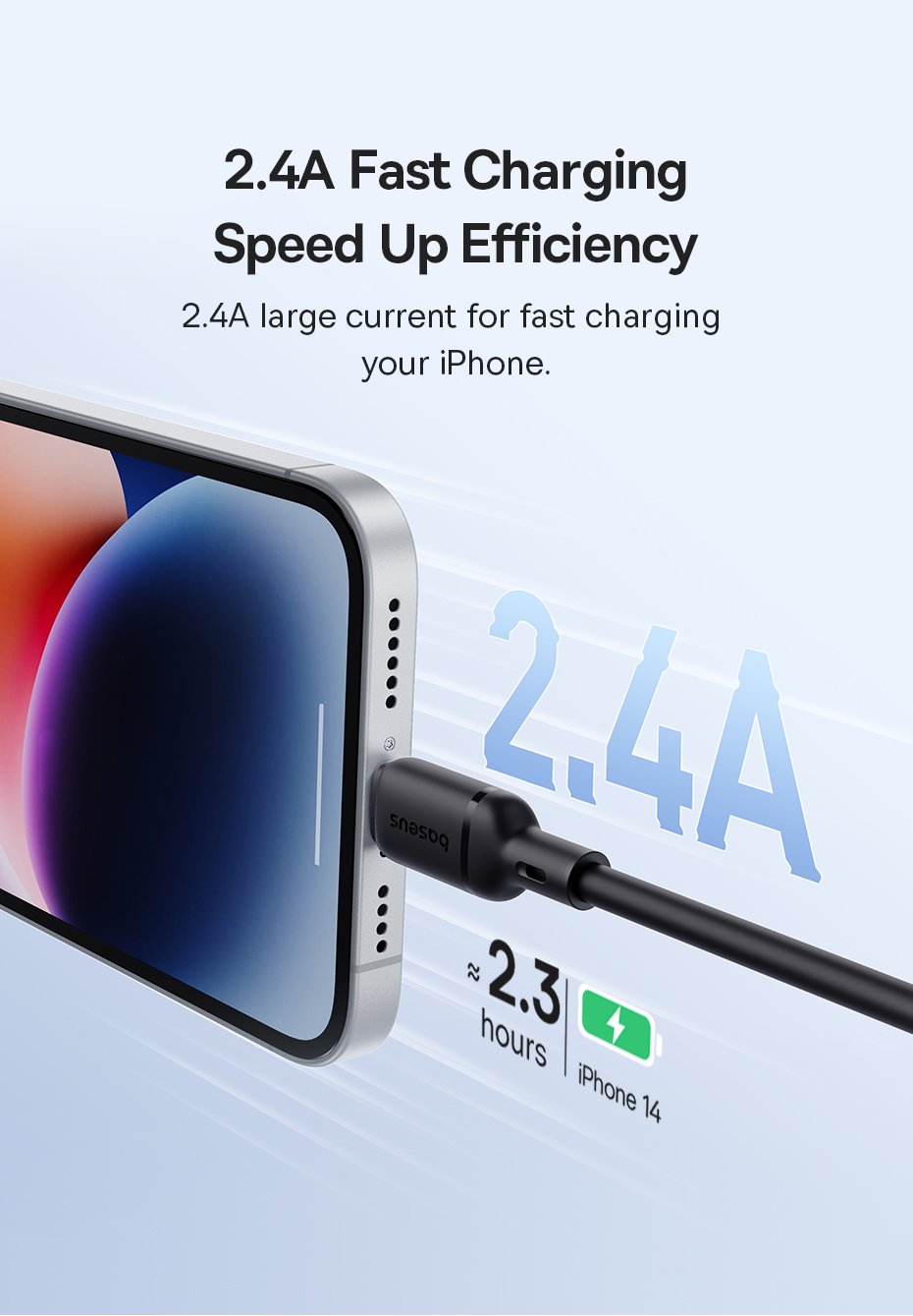 chube Cáp Sạc Nhanh Baseus Silky Series USB to Lightning 2.4A (480Mbps)
