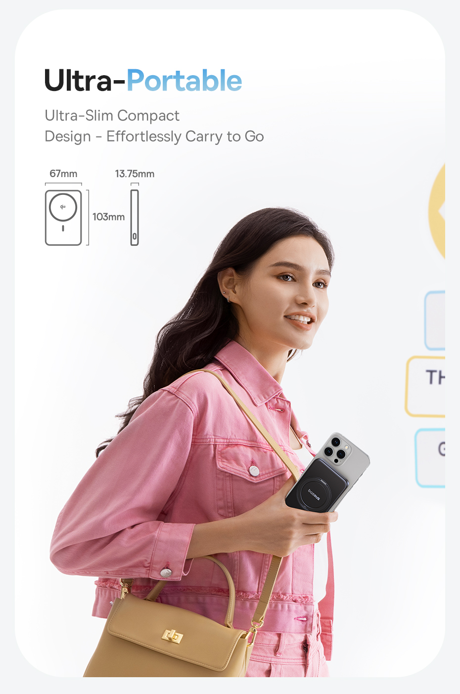 chube Pin dự phòng không dây OS-Baseus PicoGo Qi2 đế xoay 5000mAh