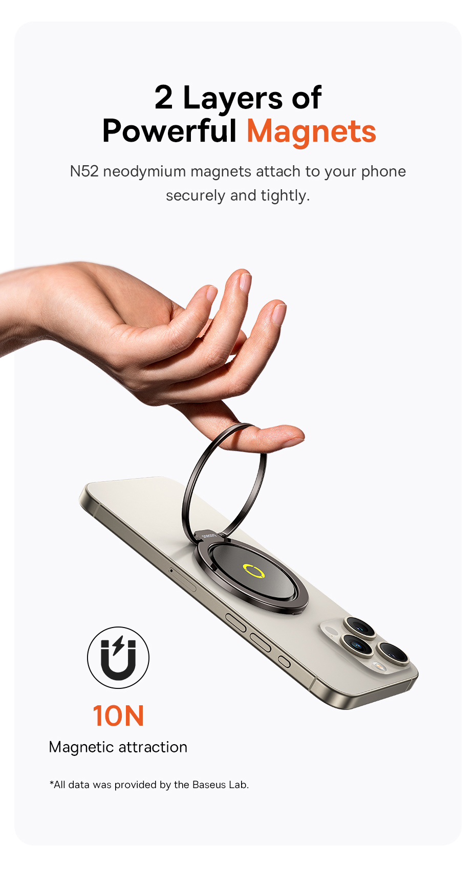 chube Giá đỡ điện thoại Baseus MagPro Series II vòng nam châm
