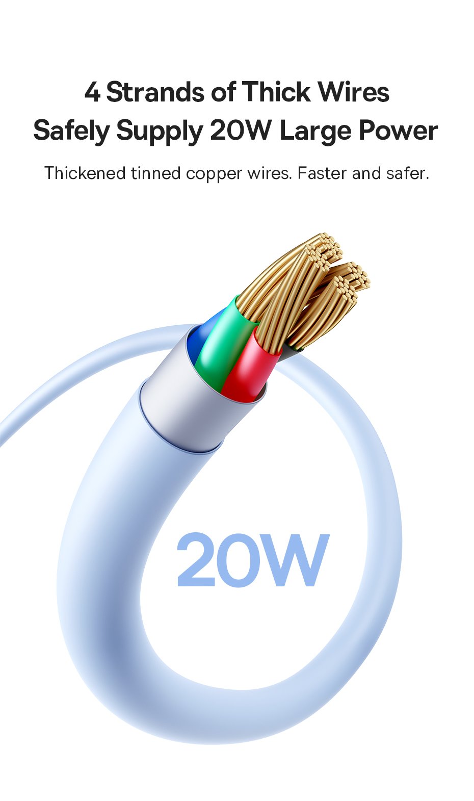 chube Cáp Sạc Nhanh Baseus Silky Series C to Lightning 20W (480Mbps)