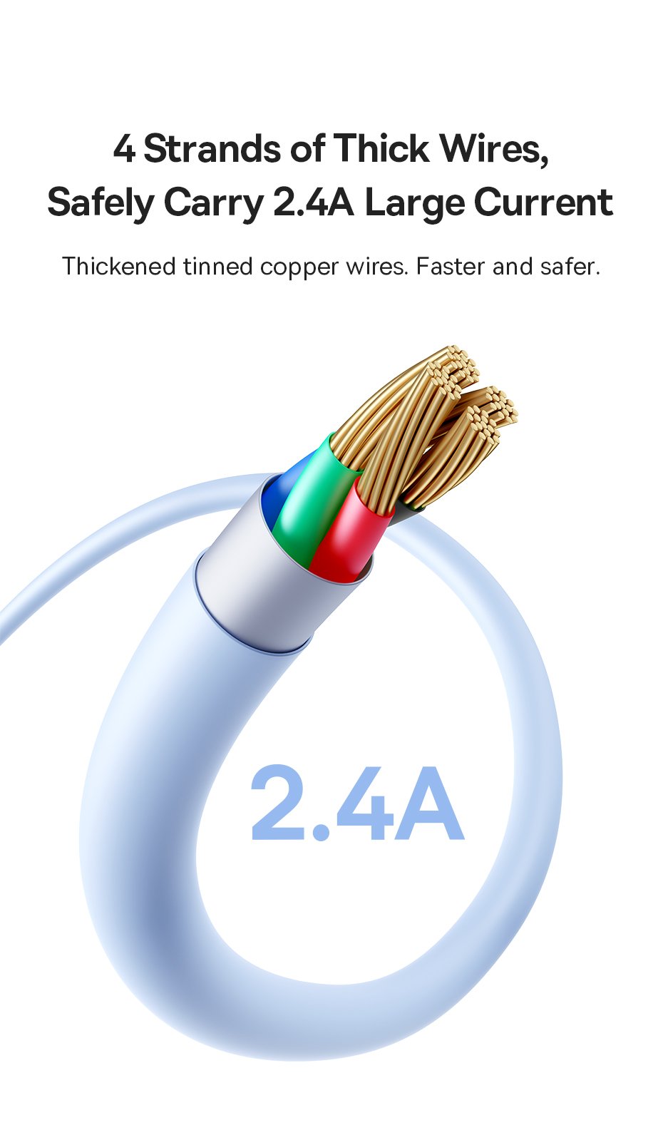 chube Cáp Sạc Nhanh Baseus Silky Series USB to Lightning 2.4A (480Mbps)