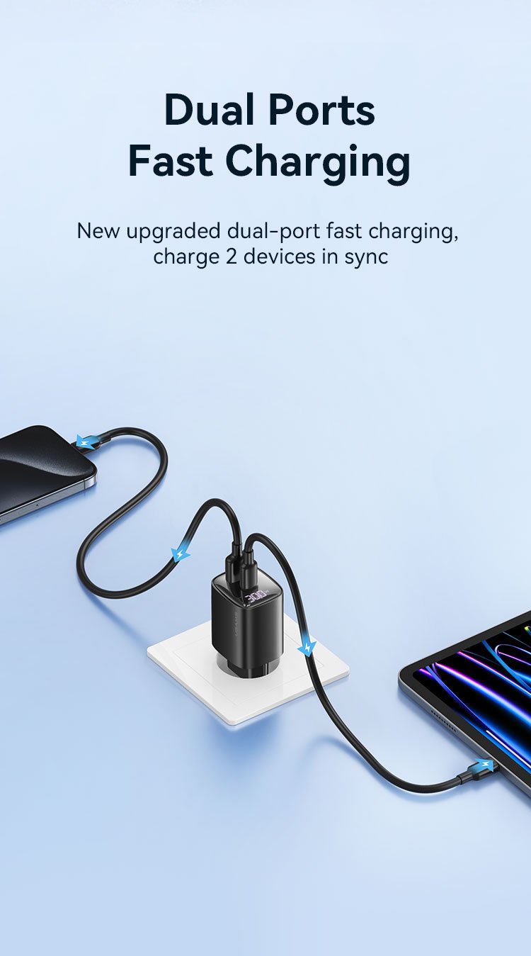 chube Củ Sạc Nhanh 2 cổng USB + Type C USAMS CC229 30W