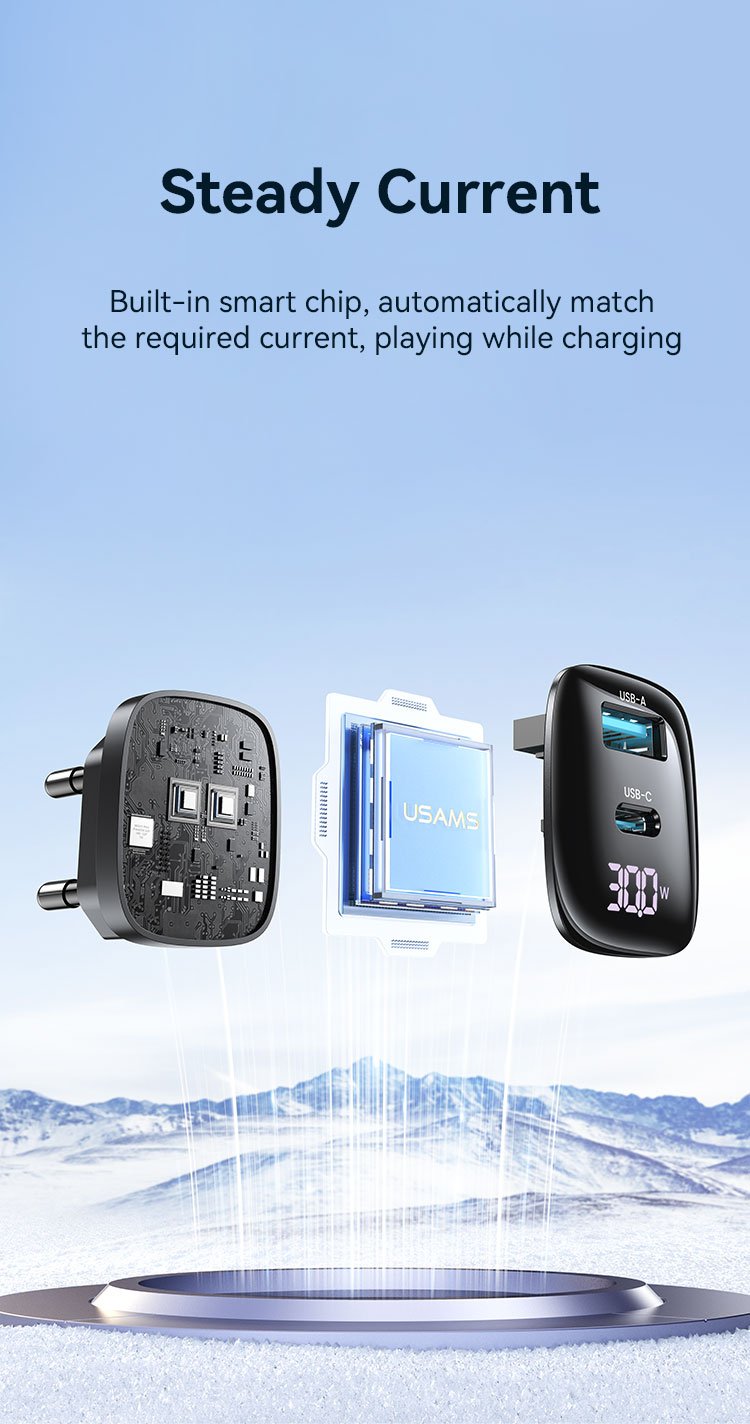 chube Củ Sạc Nhanh 2 cổng USB + Type C USAMS CC229 30W