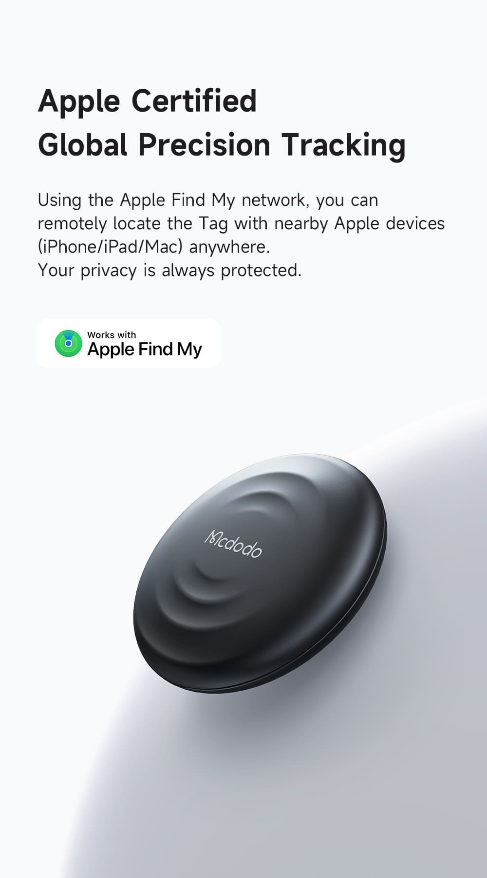 Mcdodo SmartTag với pin sử dụng 1 năm không cần sạc