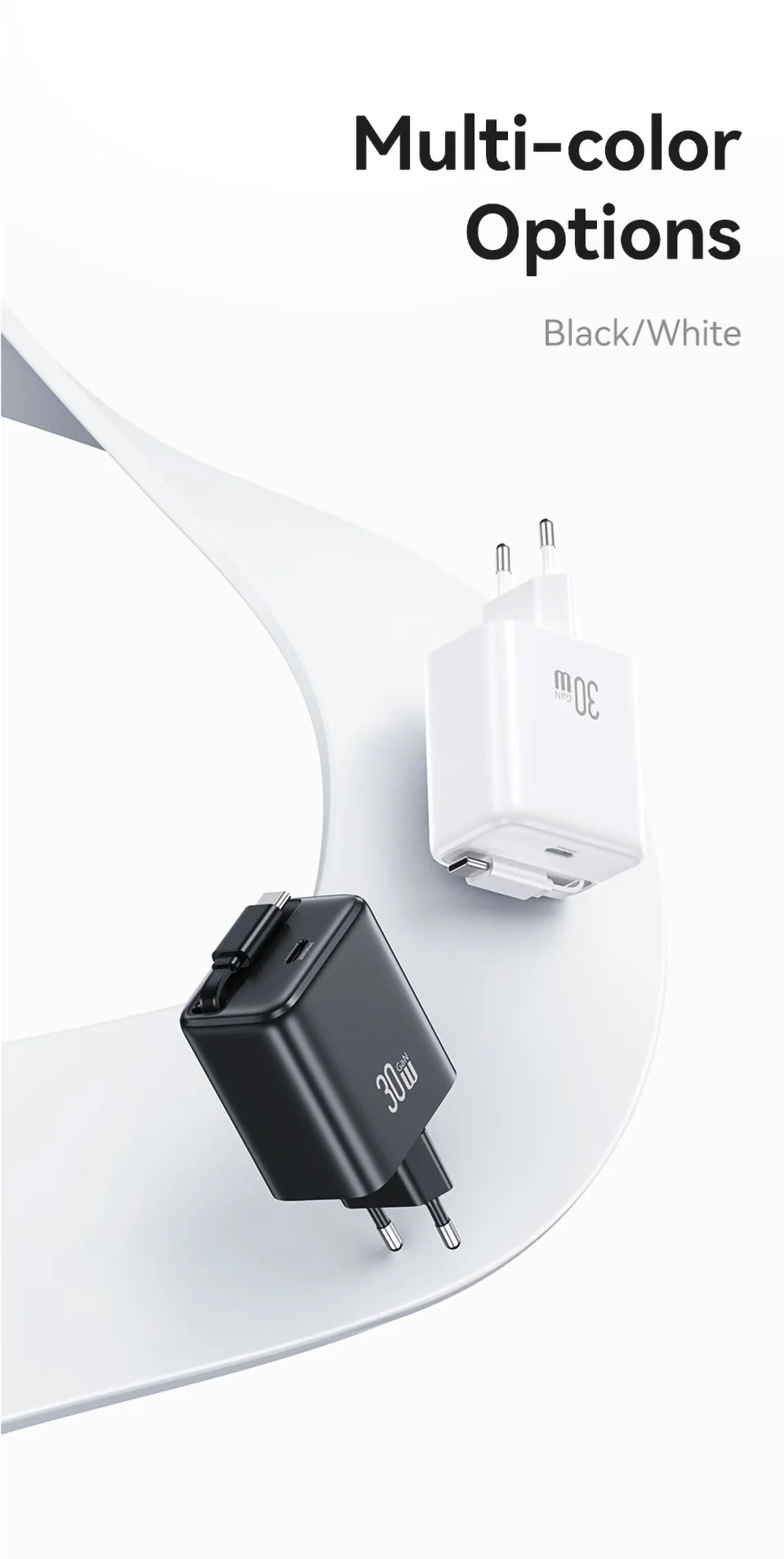 chube Bộ Sạc Nhanh Kèm Cáp USAMS CC241 30W Type-C GaN PD3.0+QC3.0