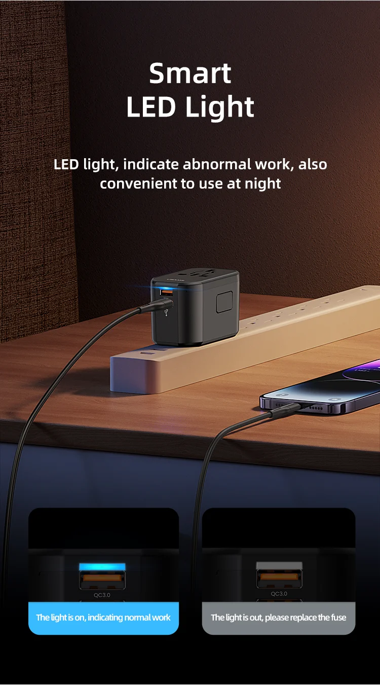 chube Bộ sạc du lịch Usams US-CC179 T59 Dual USB + Type-C PD 20W
