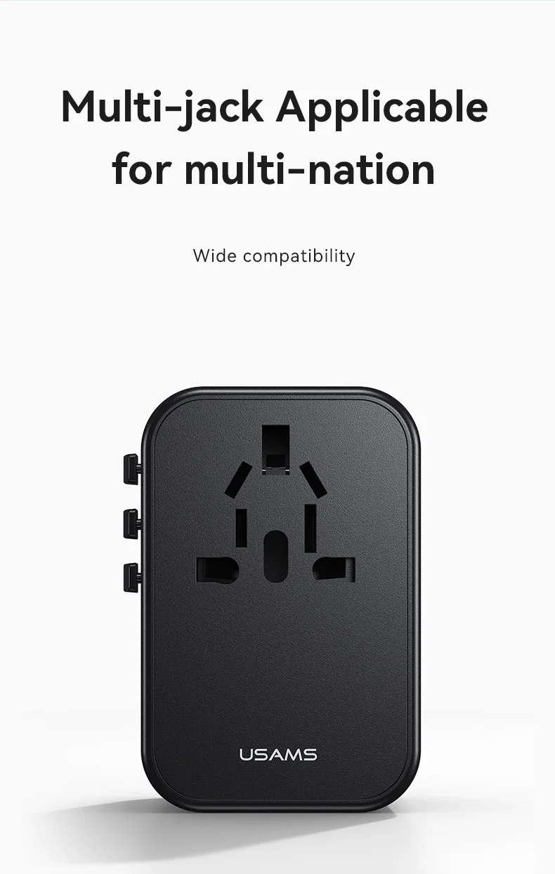 chube Bộ sạc du lịch Usams CC199 T62 65W GaN Fast Charging