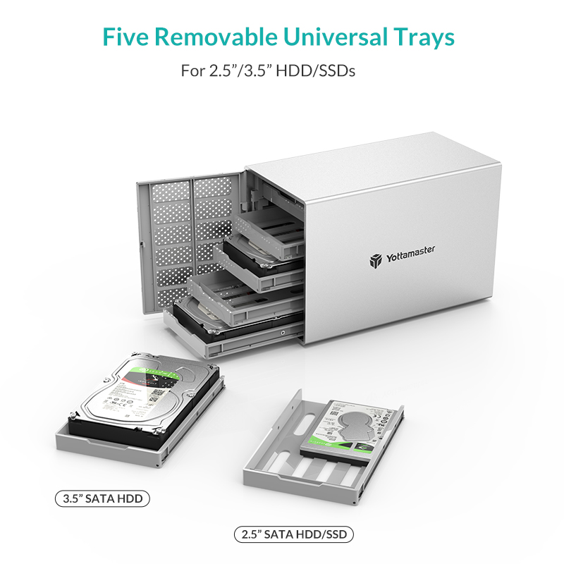 Dock ổ cứng 5 Bay 3.5 inch RAID Yottamaster PS500RU3-US