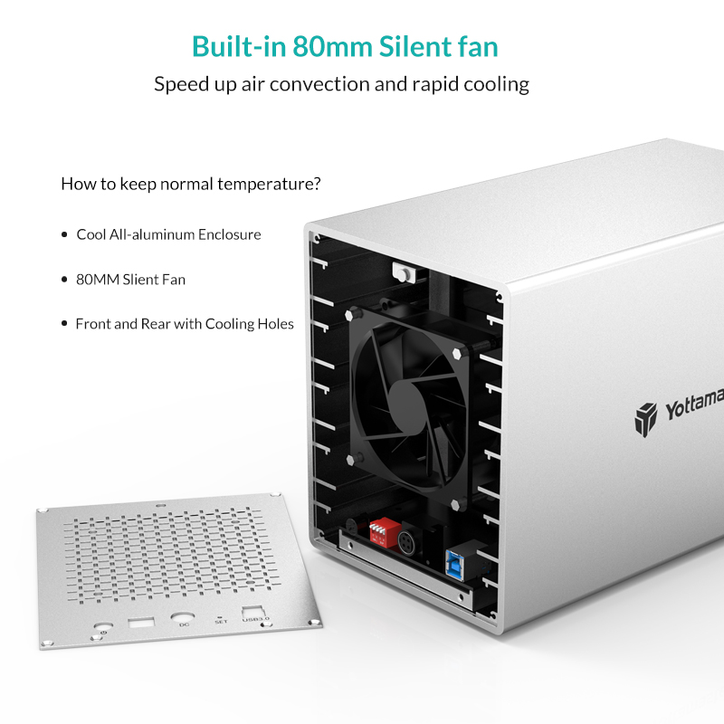 Dock ổ cứng 5 Bay 3.5 inch RAID Yottamaster PS500RU3-US
