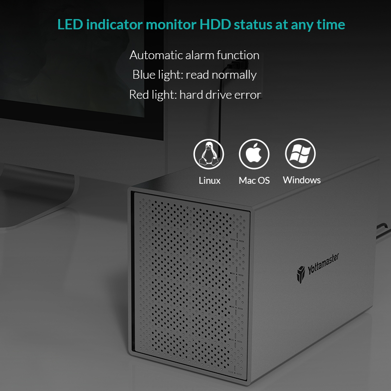Dock ổ cứng 5 Bay 3.5 inch RAID Yottamaster PS500RU3-US