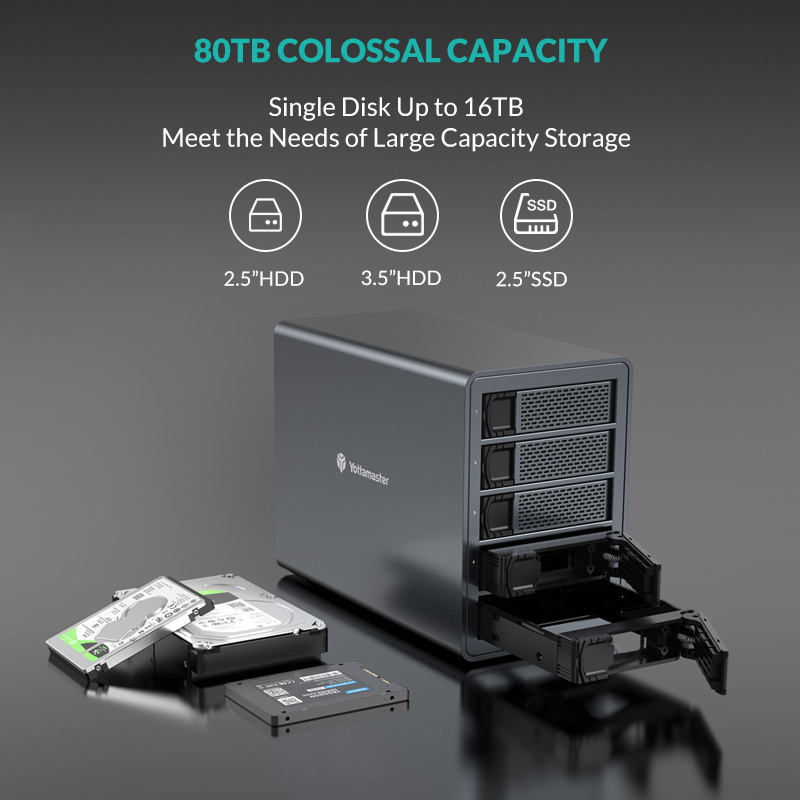 Dock ổ cứng 5 Bay 3.5 inch Yottamaster FS5U3-US-GY - Chi tiết quạt tản nhiệt
