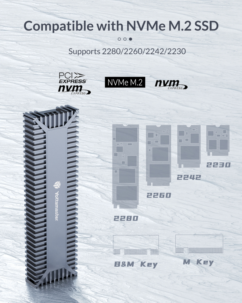 Box ổ cứng di động Yottamaster SO1-C3-GY - Tương thích nhiều kích thước SSD