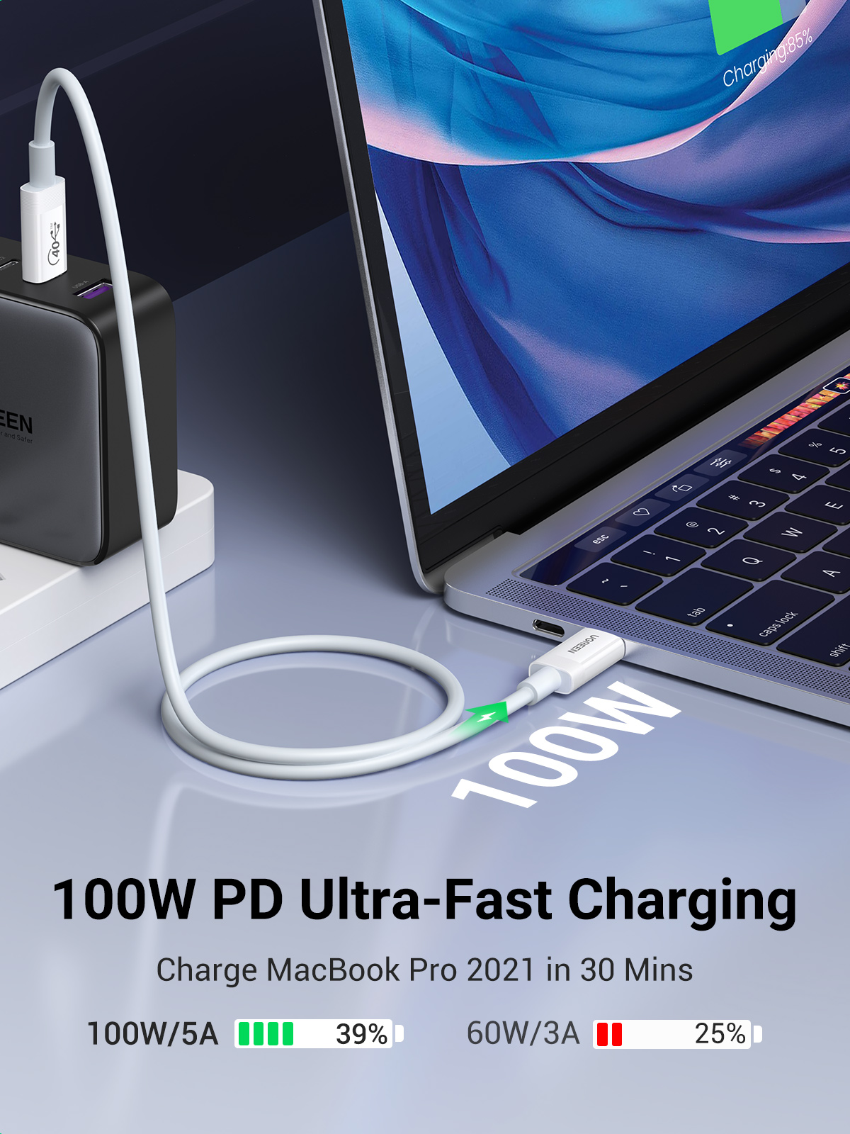 Cáp sạc và truyền dữ liệu C to C Ugreen US506 USB4 40Gbps