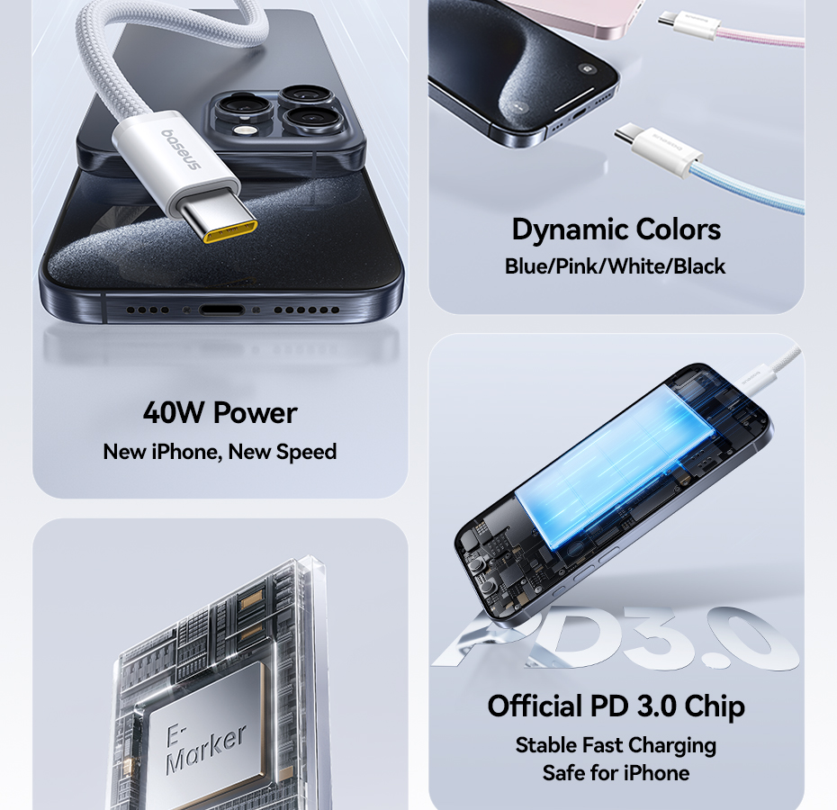 Cáp sạc laptop Baseus Dynamic 4 Series 100W - chube.vn