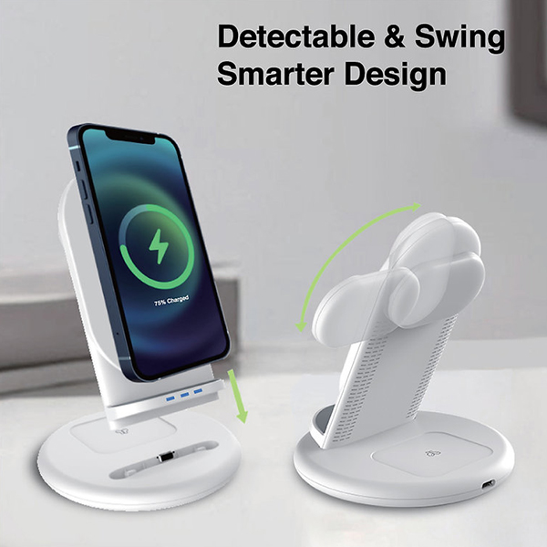 chube Đế Sạc Không Dây Mazer Wi.DESK Trio SWING 3-in-1 Wireless Charger