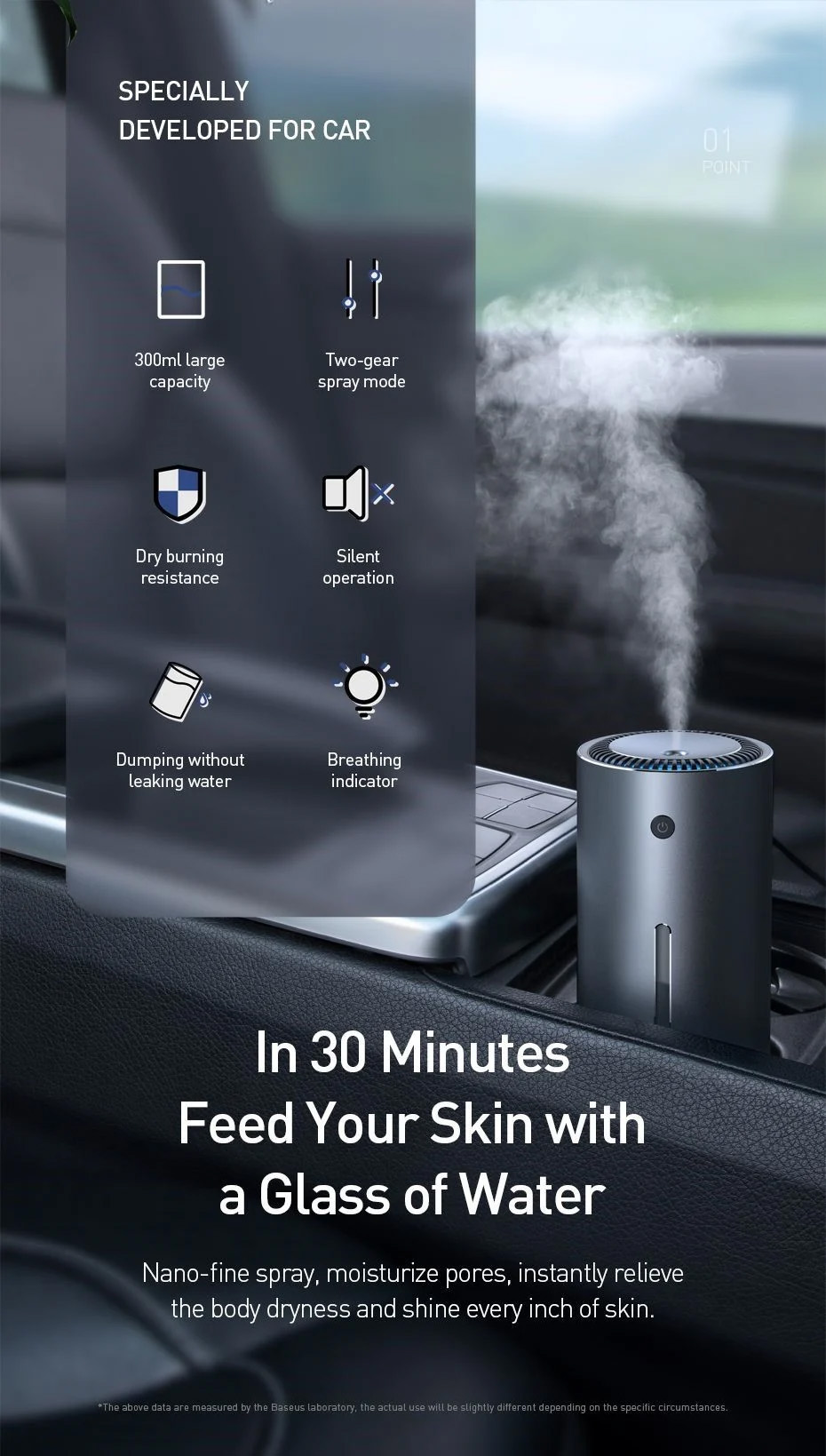 chube Máy phun sương tạo ẩm Baseus Moisturizing Car Humidifier