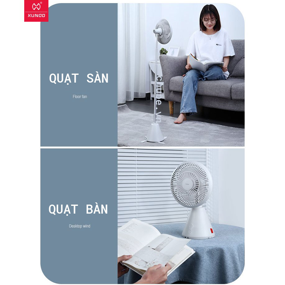chube Quạt tích điện gấp gọn Xundd XDOT-024 pin lên đến 20h, 8000mAh