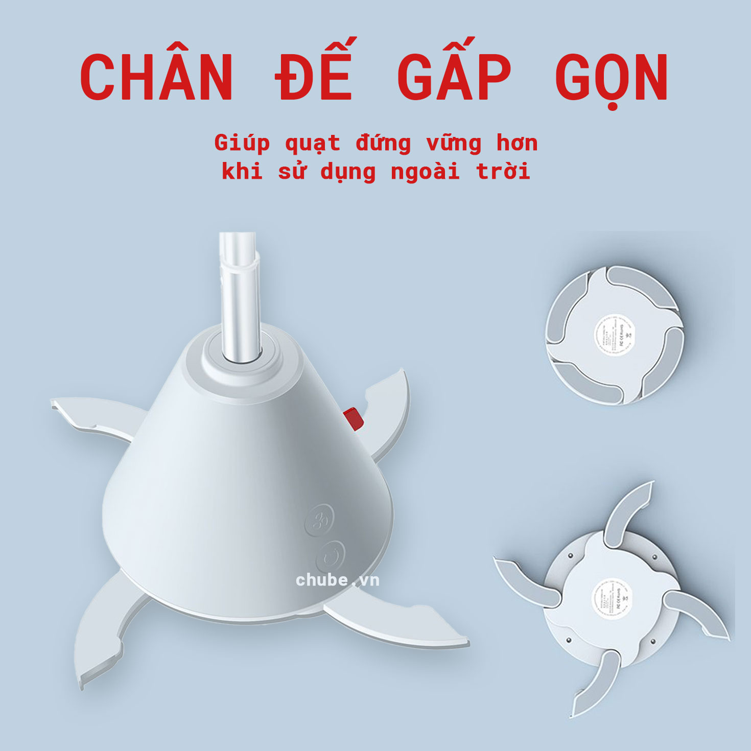 chube Quạt tích điện gấp gọn Xundd XDOT-024 pin lên đến 20h, 8000mAh