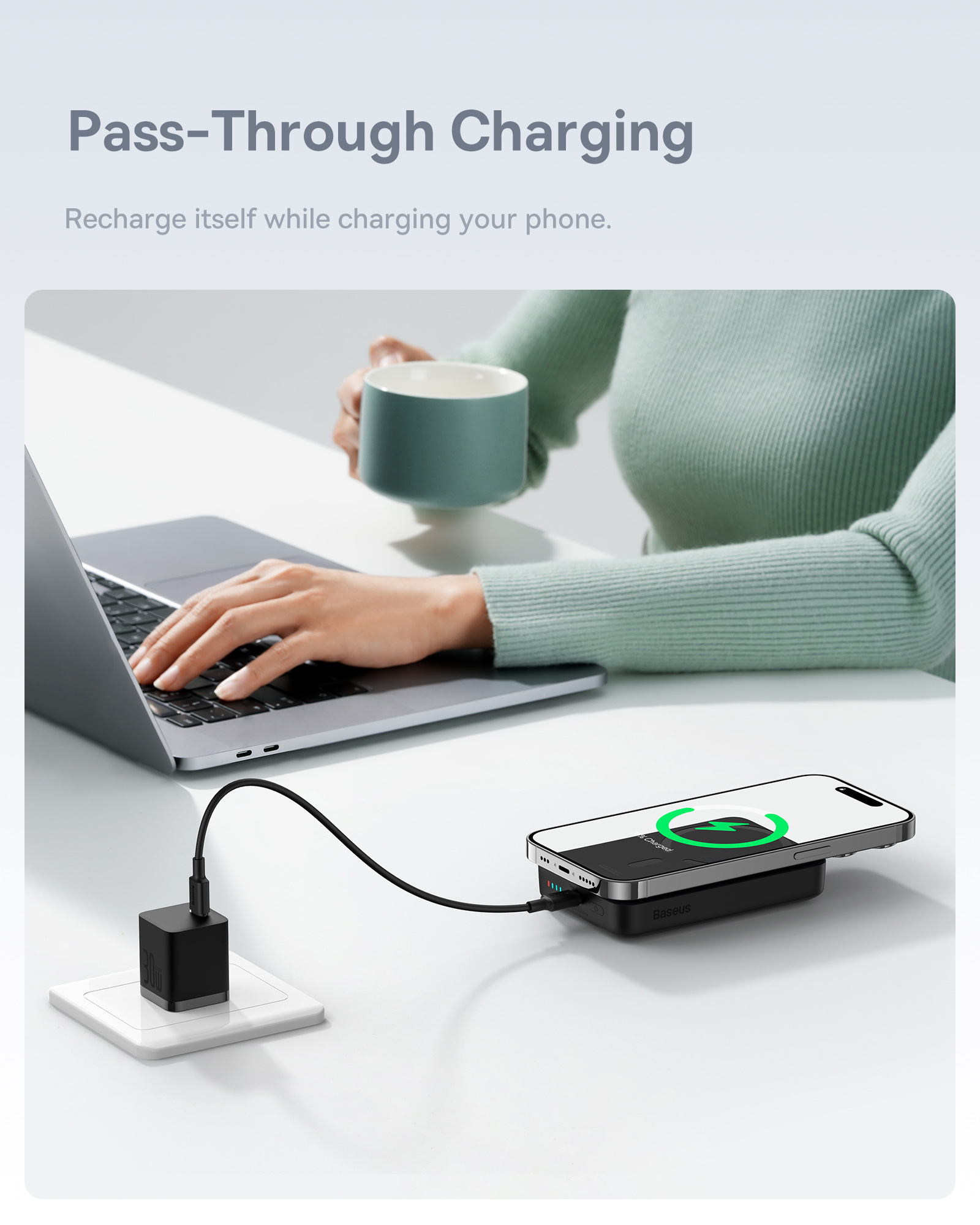 chube Sạc dự phòng 30W OS-Baseus Magnetic Mini Wireless Fast Charge Power Bank 10000mAh