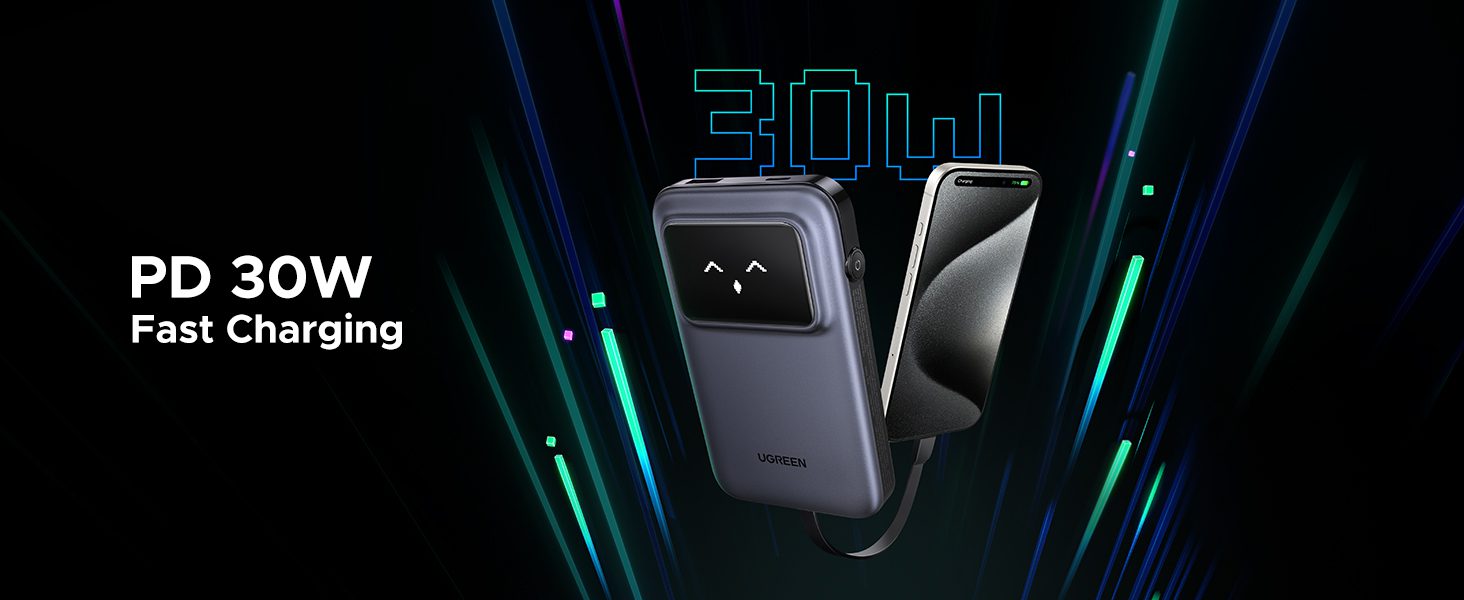 Sạc dự phòng 30W Ugreen PB511 tích hợp USB-C 10000mAh
