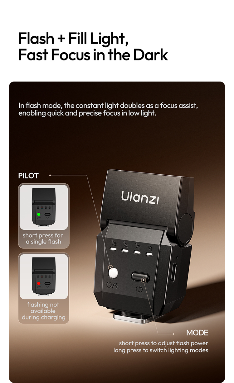 Đèn flash máy ảnh Ulanzi SL03 Spark Lite nhỏ gọn