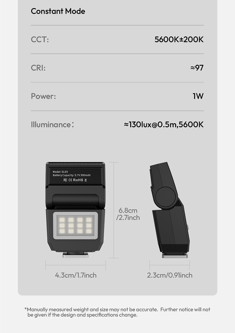 Ulanzi SL03 Spark Lite thiết kế cho máy ảnh