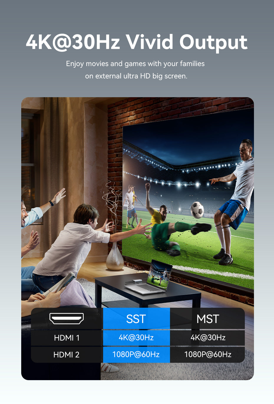 chube Bộ Chuyển Đổi Type-C to Dual HDMI MST VENTION ACZ (4K@30Hz)
