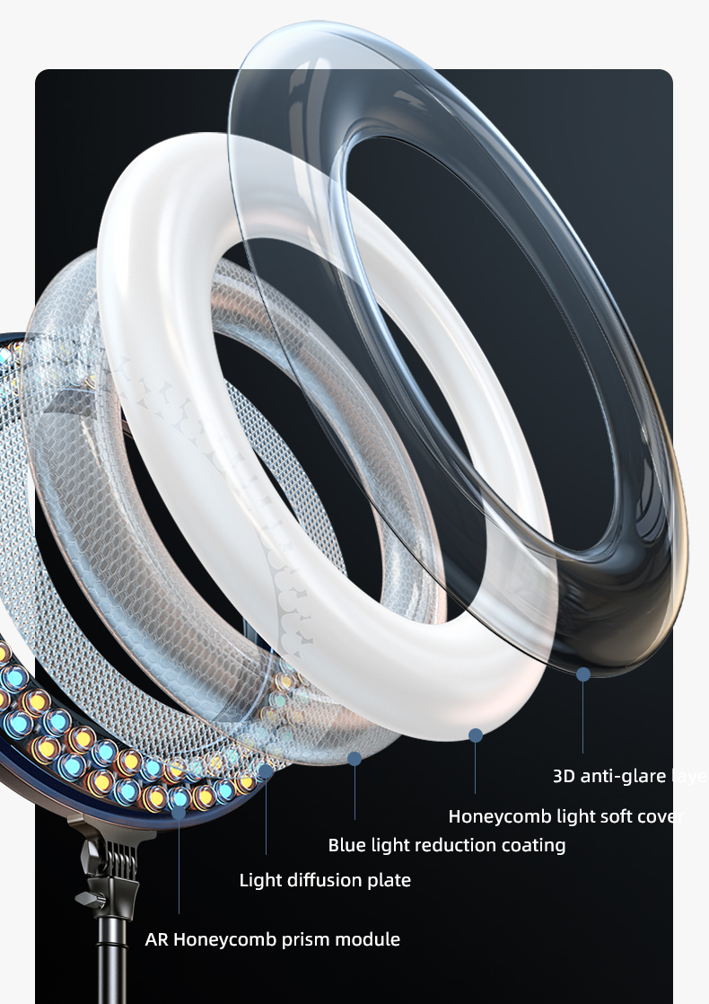 Đèn Livestream Rtako AR-GTB01 Ring Light 18/22 inch - Ánh sáng vàng
