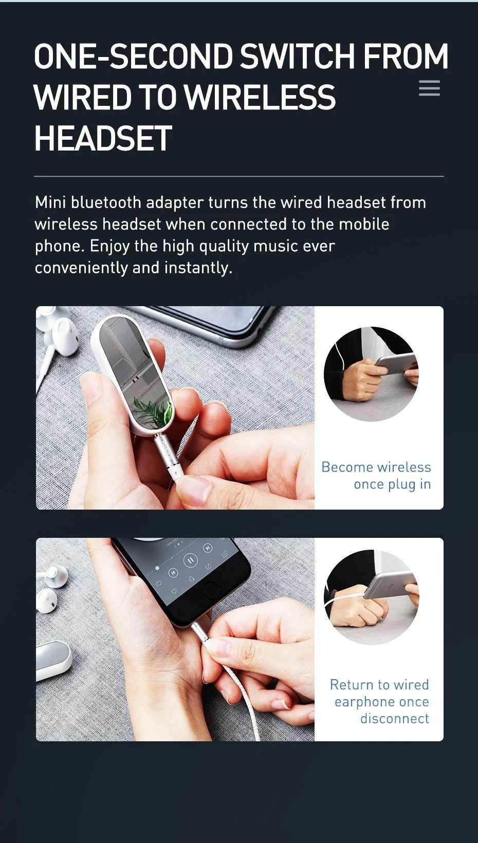 Bộ thu Bluetooth Receiver Baseus LV564