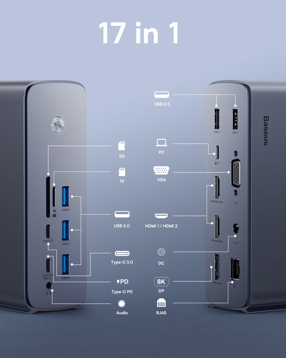 Dock mở rộng Baseus UnionJoy Pro 17-in-1