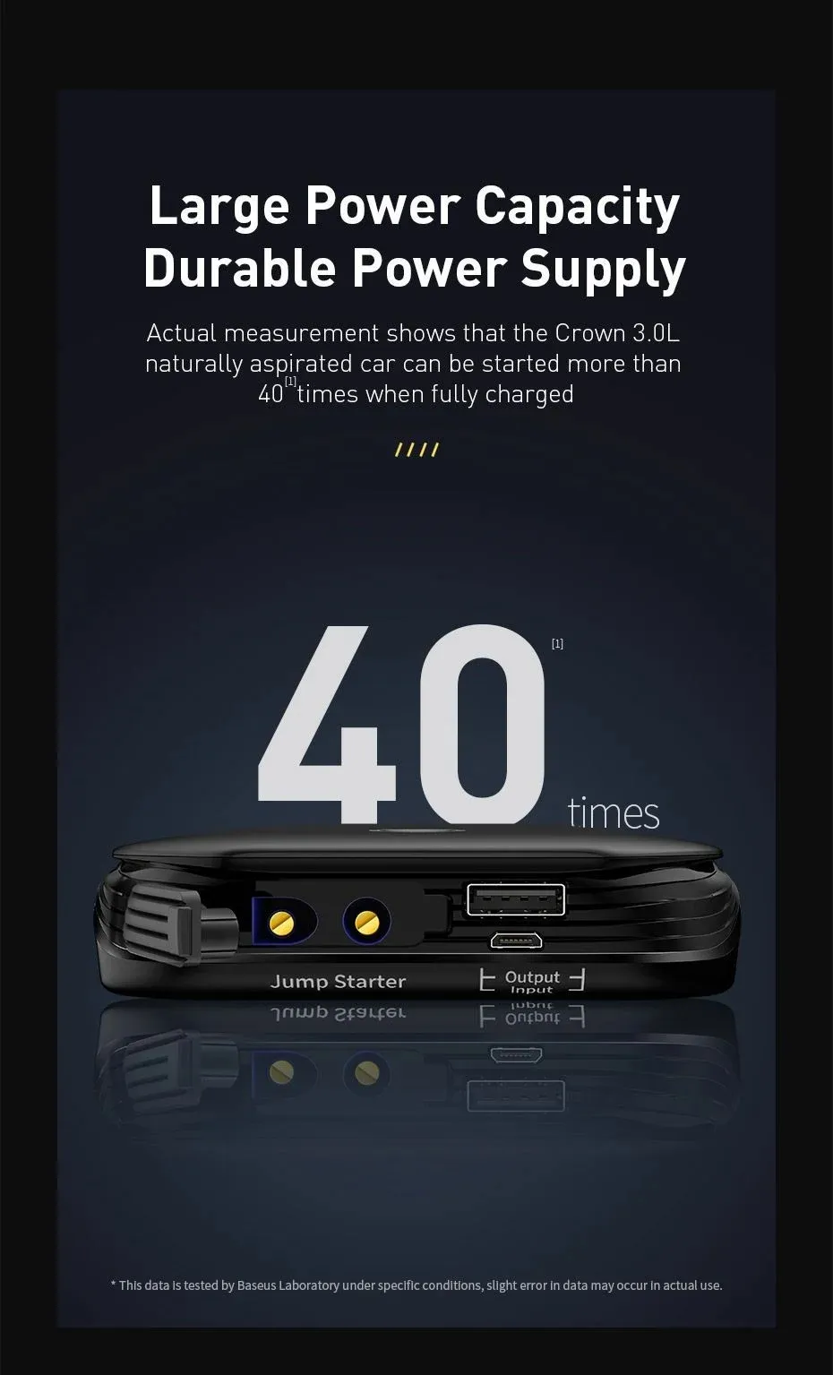 Bộ kích nguồn ô tô Baseus Super Energy Car Jump Starter - Minh họa khả năng sạc dự phòng