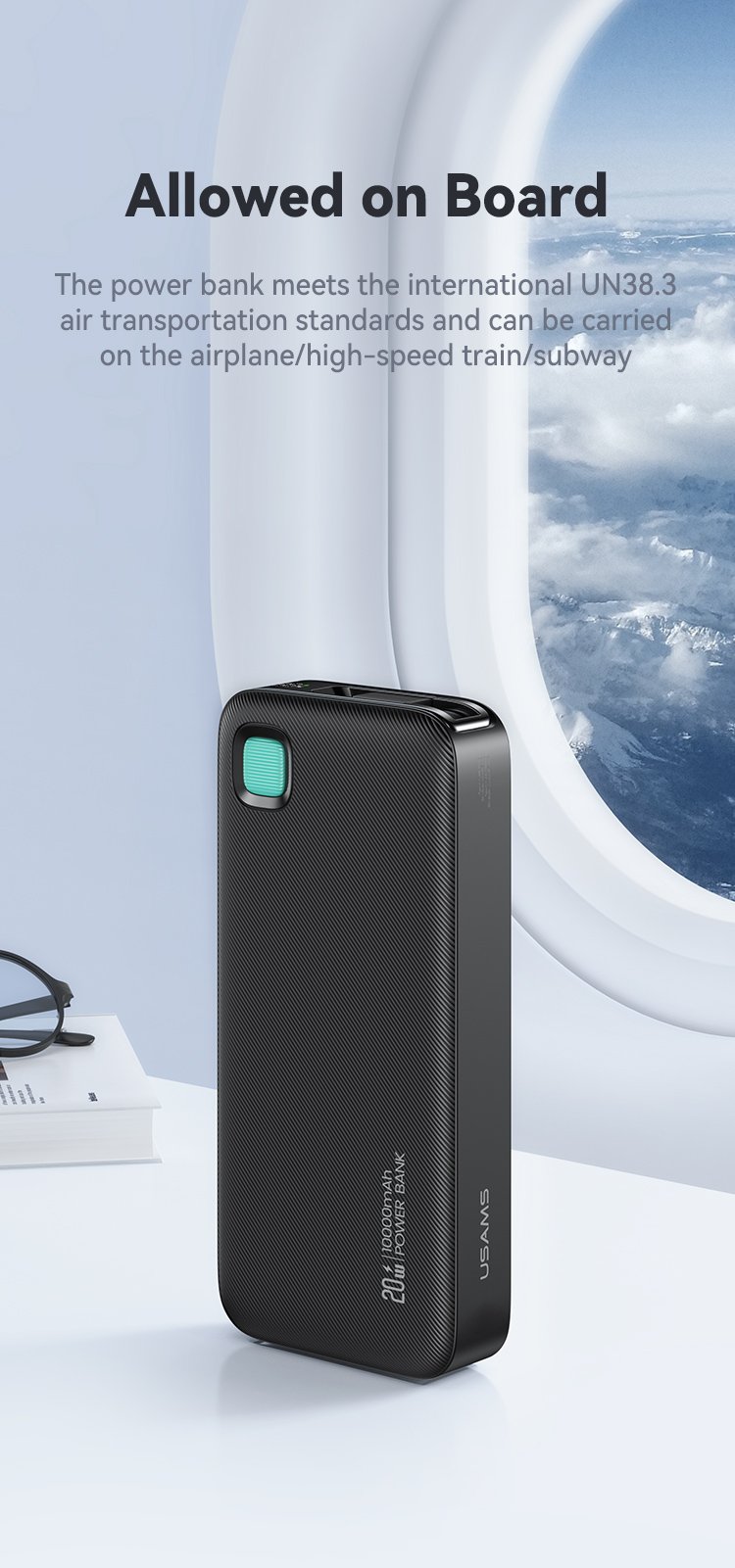 chube Pin Sạc Dự Phòng USAMS CD224 10000mAh 20W