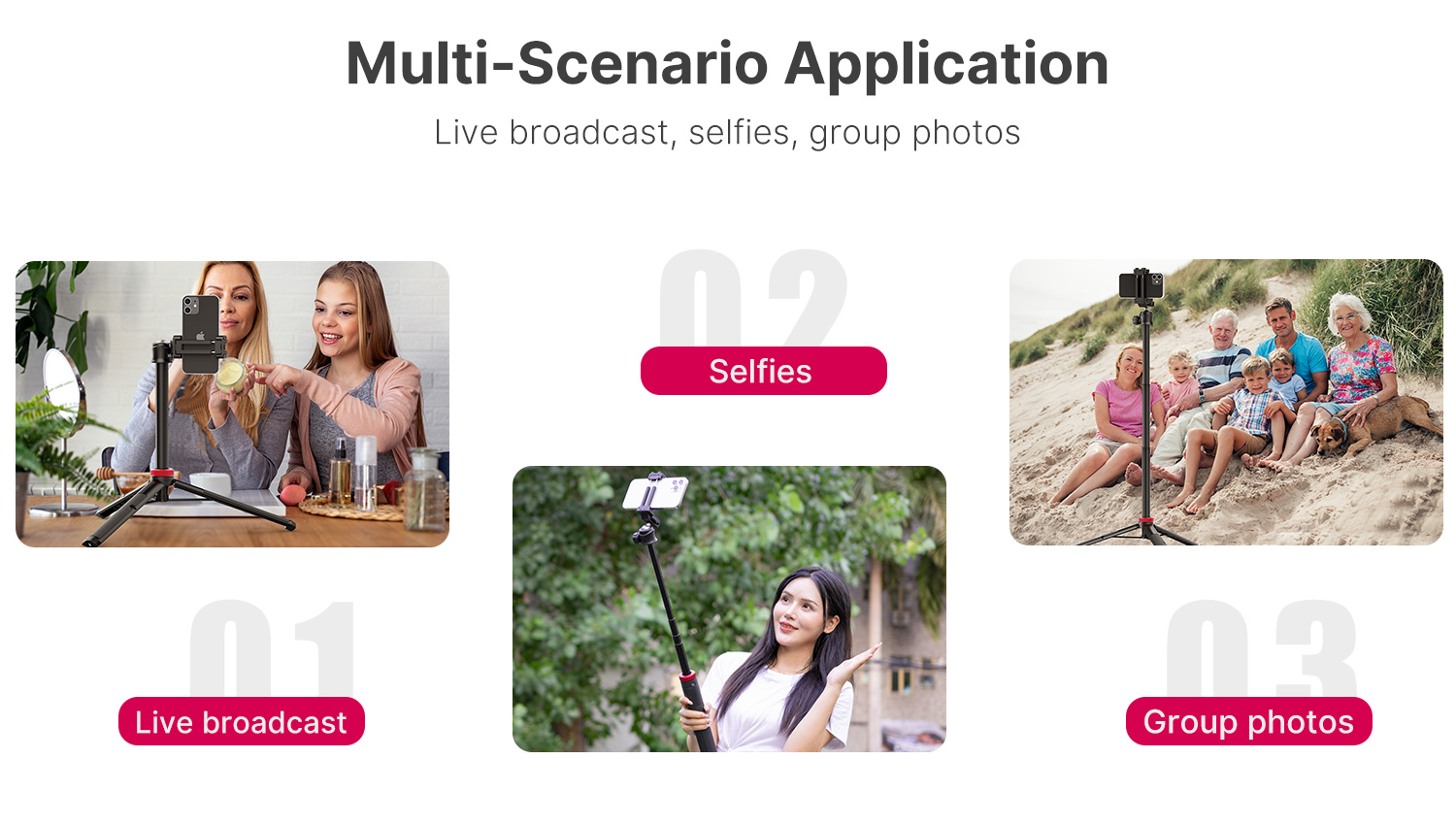 Chiều cao kéo giãn tối đa lên đến 1 mét 5 của gậy selfie Ulanzi MT-44 B