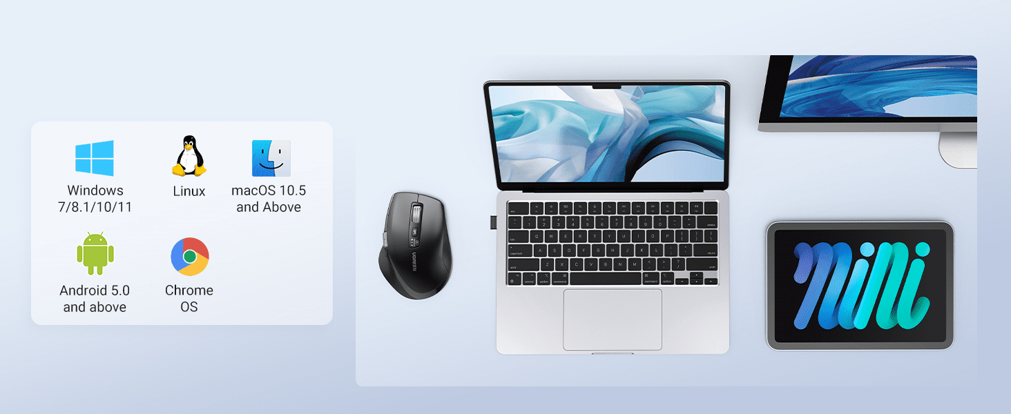 Chuột công thái học không dây Bluetooth Ugreen M751