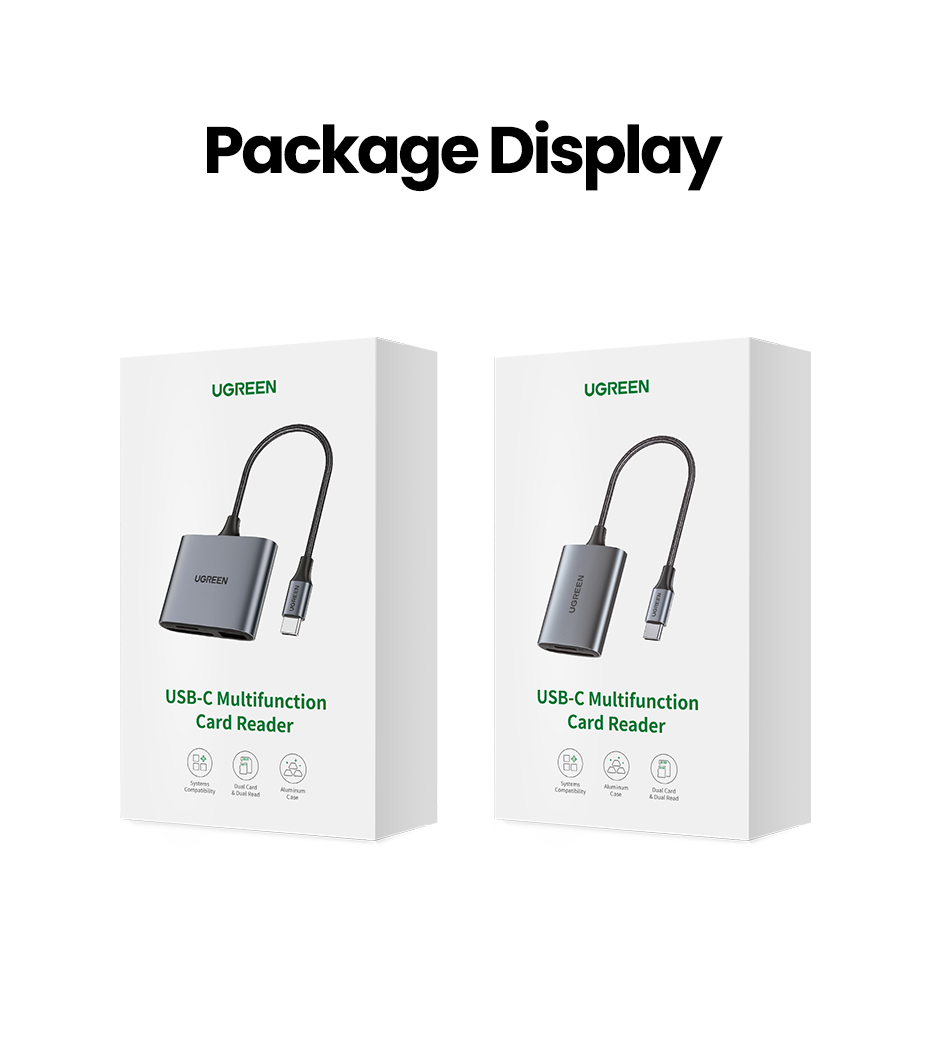 Đầu đọc thẻ nhớ SD/TF kiêm đầu chuyển OTG USB 3.1 Type-C Ugreen CM387 vỏ nhôm cao cấp