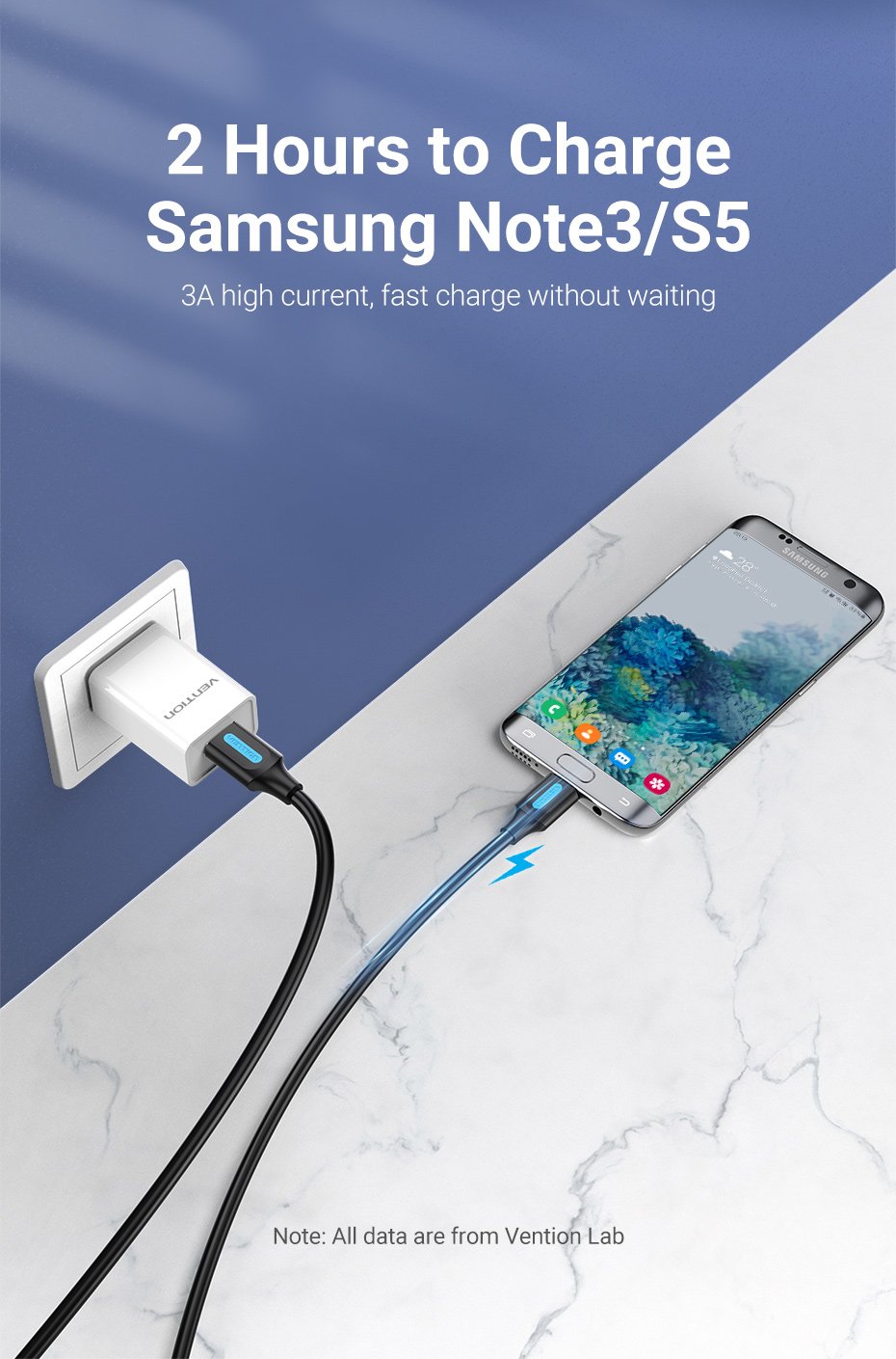 chube Cáp sạc nhanh USB3.0 to Micro-B VENTION COPBD