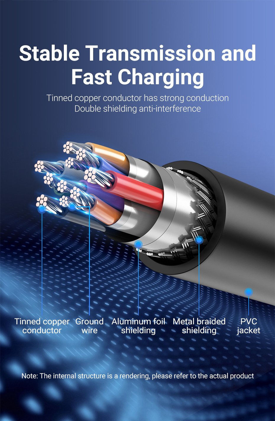 chube Cáp sạc nhanh USB3.0 to Micro-B VENTION COPBD