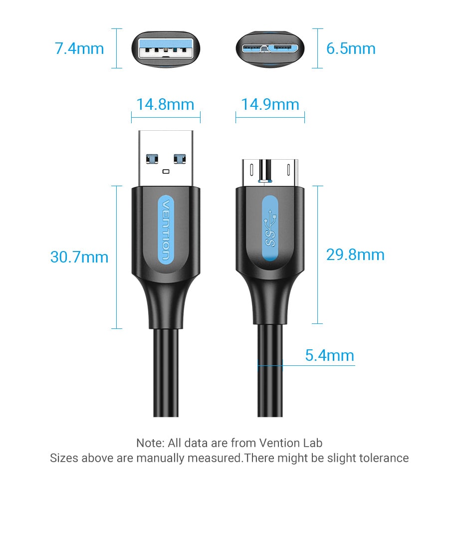 chube Cáp sạc nhanh USB3.0 to Micro-B VENTION COPBD